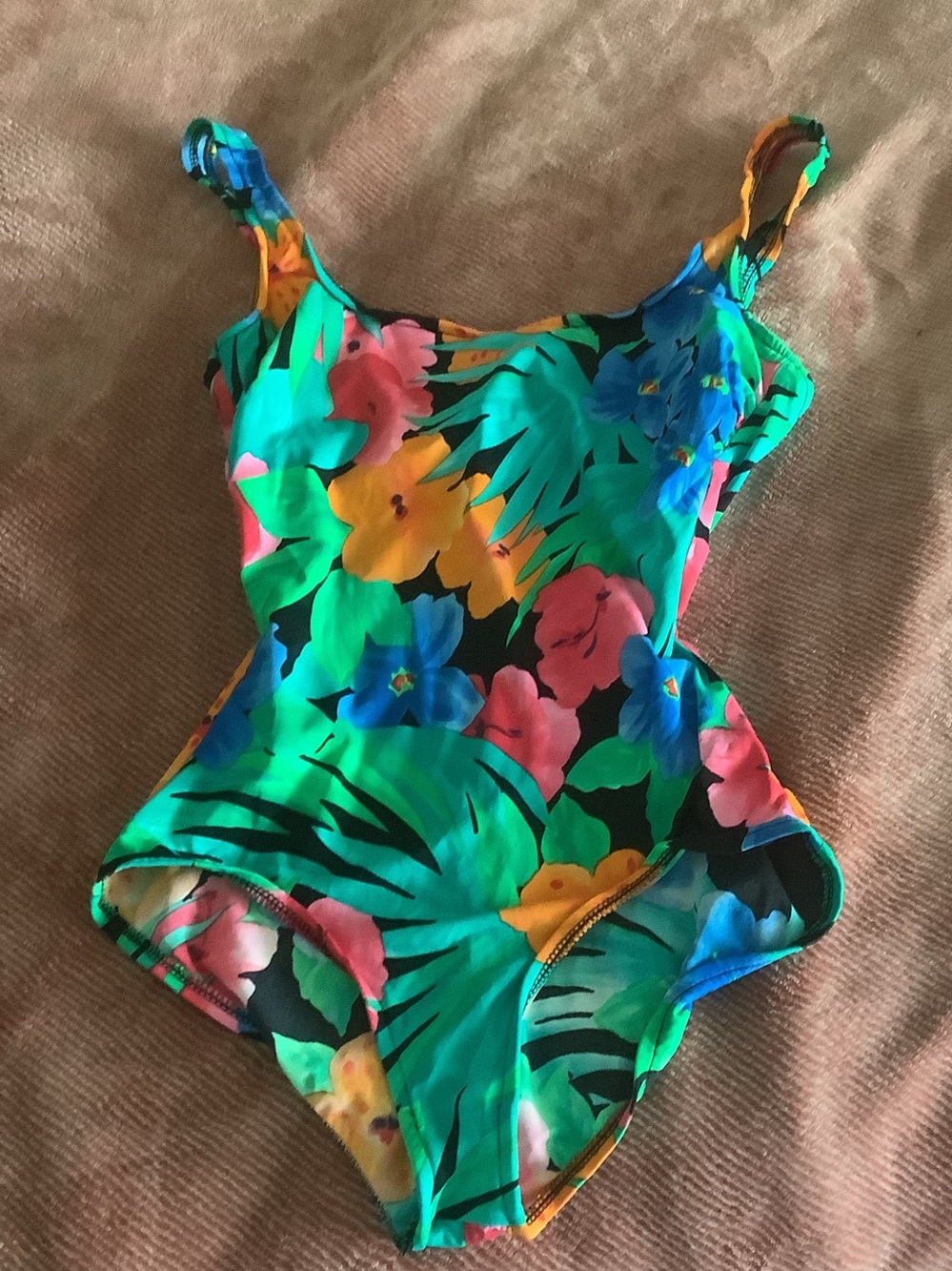 Women’s One-Piece Swimsuit in Teal, Blue, Pink, Yellow